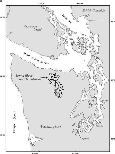 Map Showing The Location Of The Elwha River In Western Washington