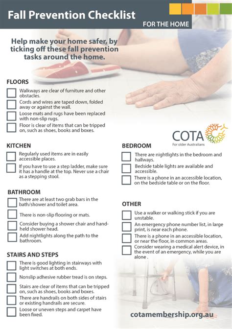 Fall Prevention Checklist | COTA Insurance