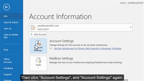 How To Change Your Email Password In Outlook 2016 YouTube