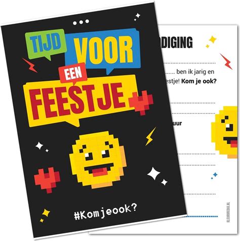 Uitnodiging Kinderfeestje Voordeelset Stuks Beschrijfbaar