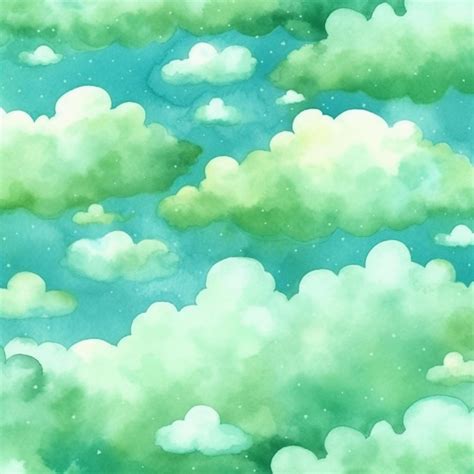 Premium AI Image | Watercolor clouds in the sky wallpaper