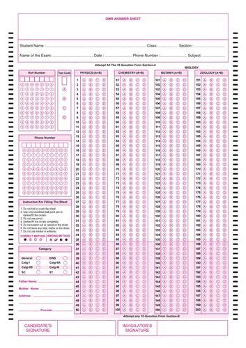 Pink OMR SHEET IN LUCKNOW 100 2000 At 1 4 Sheet In New Delhi ID