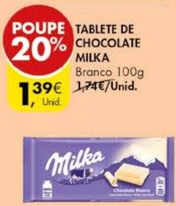 Promo O Tablete De Chocolate Milka Branco G Em Pingo Doce