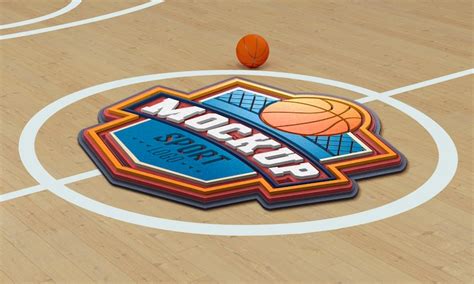 Premium Psd Basketball Court Logo Mock Up Design