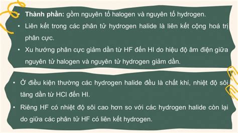 Tải giáo án Powerpoint Hóa học 10 KNTT bài 22 Hydrogen halide và muối