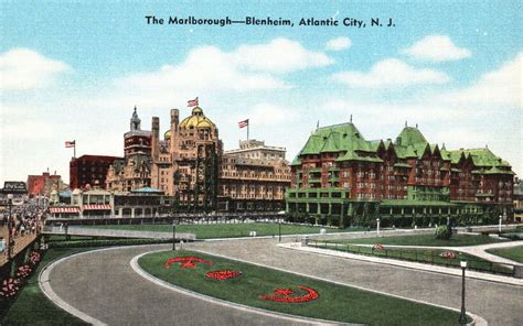 Vintage Postcard Marlborough Blenheim Hotel Square Atlantic City New