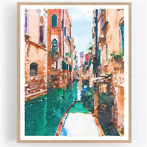 Italy Print Venice Canal Watercolor Printable Wall Art Etsy