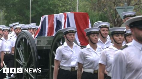 Queen Elizabeth Ii Navy Officers Rehearse State Funeral Bbc News