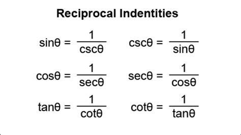 Reciprocal Identities In Trigonometry With Examples