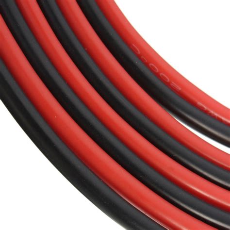 Fil électrique silicone souple rouge ou noir de 1 m