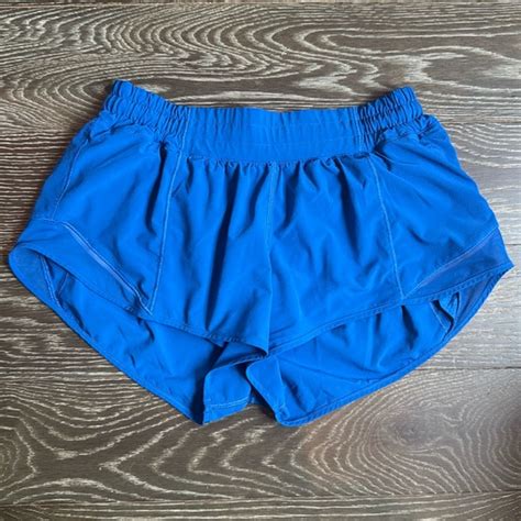Lululemon Athletica Shorts Lululemon Blue Hotty Hot Lowrise Shorts Size Poshmark