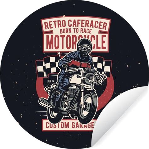 Wallcircle Muurstickers Behangcirkel Vintage Motor Vlag