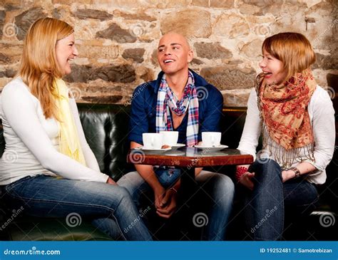 Smiling People Drinking Coffee and Having Fun Stock Image - Image of ...