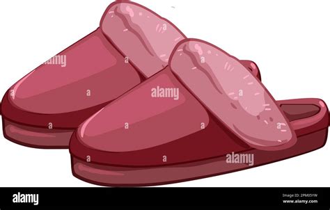 Soft Woman Slippers Cartoon Vector Illustration Stock Vector Image