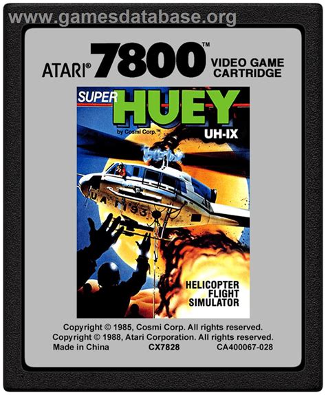 Super Huey Uh Ix Atari Artwork Cartridge