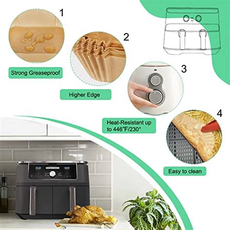 Yql Air Fryer Disposable Paper Liner For Ninja Dual Pcs Air Fryer