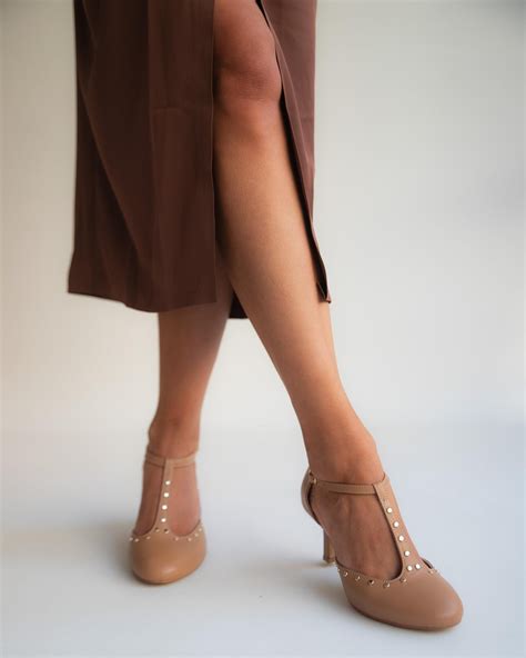 CADE NUDE DERİ TOPUKLU AYAKKABI