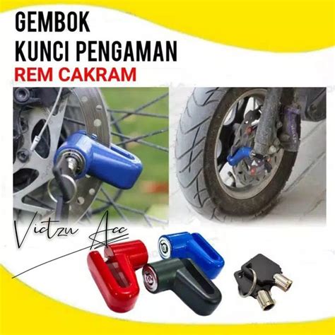 Jual Kunci Gembok Rem Cakram Motor Sepeda Disc Brake Lock Besi Baja