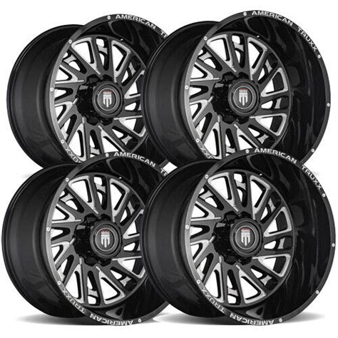 Set 4 American Truxx AT1905 Blade 20x10 8x6 5 24mm Black Milled