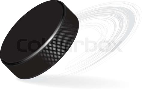 Hockey Puck with rubber texture Isolated on White Background Vector ...