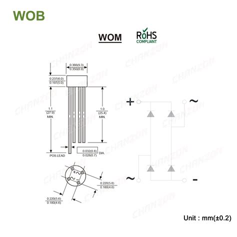 20Pcs 100 Original 2W10 Brand New Diode Bridge Rectifier 2A 1000V WOB