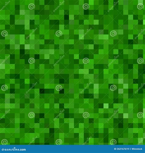 Illustration Of Large Green Pixels Colorful Background Stock