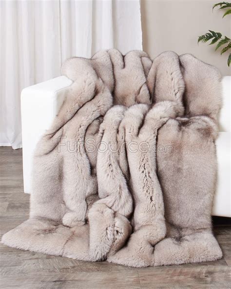 Full Pelt Stone Fox Fur Blanket for Luxurious Home Decor at FurSource ...