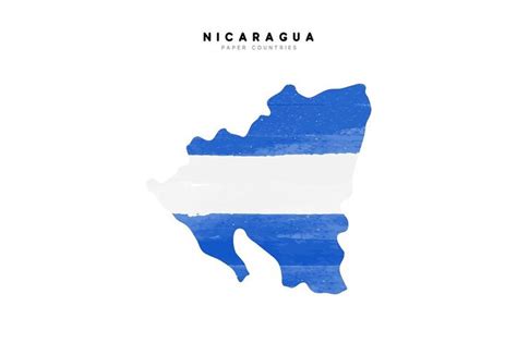 Nicaragua map with flag of country