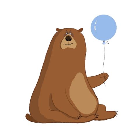 Premium Vector | Funny bear with air balloon holiday illustration with ...