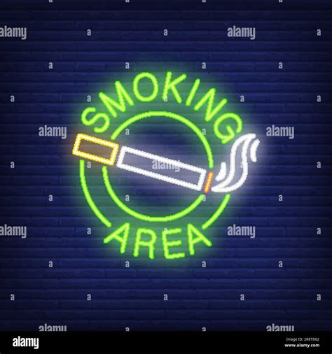 Smoking Area Neon Sign Stock Vector Image Art Alamy