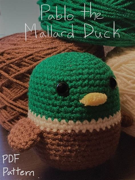 Pablo The Mallard Duck Crochet Pdf Pattern Etsy