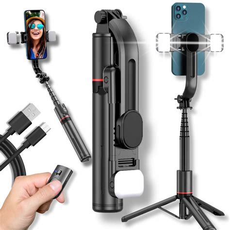 Kijek Selfie Bluetooth Statyw Na Telefon Lampy Led Uchwyt Tripod