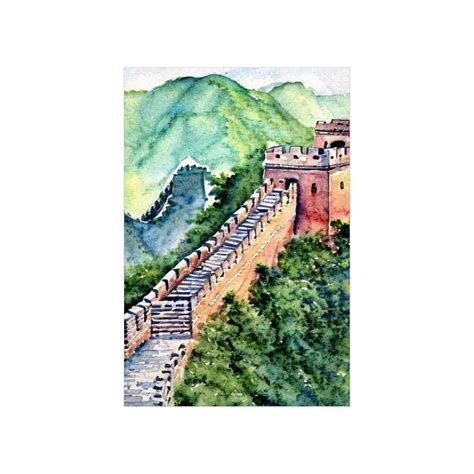 Great Wall of China Watercolor Poster Wall Art Travel Poster China Print China Wall Art Great ...