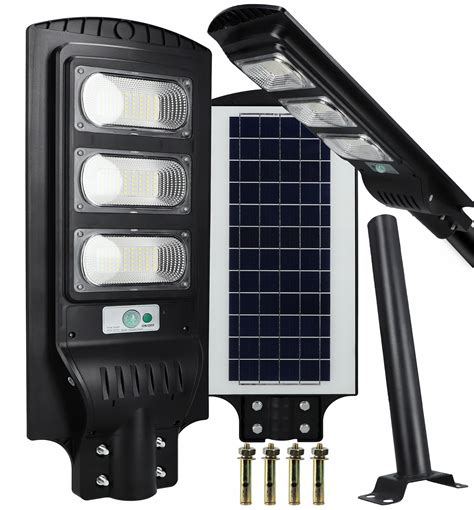 Lampa Solarna Uliczna Led Mocna Czujnik Ruchu Zmierzchu Latarnia W