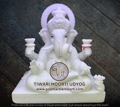 Tiwari Moorti Dagdu Seth Halwai Marble Ganesh Statue Size Inches