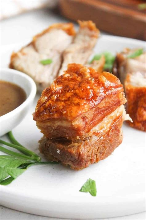 Air Fryer Pork Belly (Lechon Kawali) | Little Bit Recipes