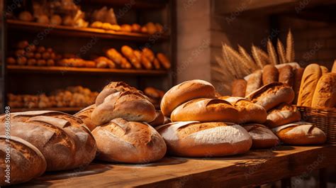 Bäckerei mit frischem Brot Bäcker und Bäckermeister in einer Bäckerei