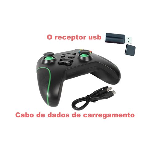 Controle Xbox One E Pc Sem Fio Gamepad Manete Joystick Preto Shopee