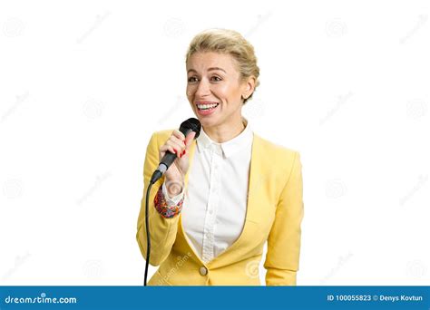 Young Business Lady Speaking To Audience Stock Image Image Of Lady