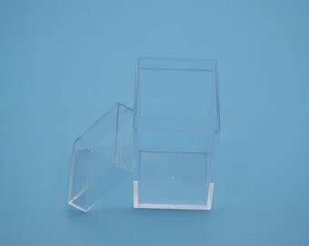 2pieces 37mmx37mmx65mm Square Clear Plastic Boxtransparent Ps Etsy