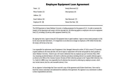 Employee Loan Agreement Template Free Doctemplates