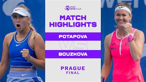 Anastasia Potapova vs. Marie Bouzkova | 2022 Prague Final | WTA Match ...