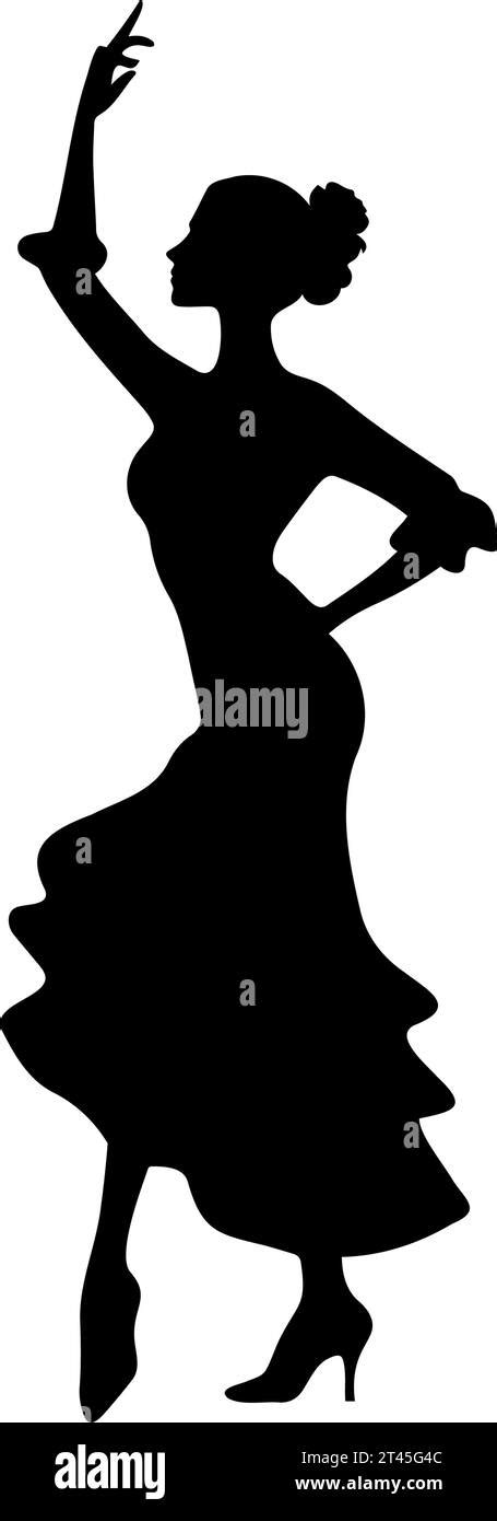 Spanish Flamenco Dancer Silhouette Vector Illustration Stock Vector