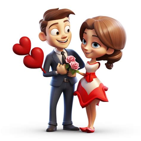 Premium Photo 3d Entertainment Cartoon Character Romantic Couple