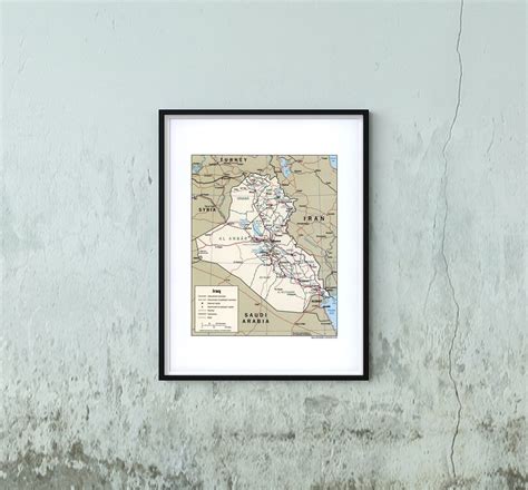 2004 Map Of Iraqvintage Antique Wall Map Etsy