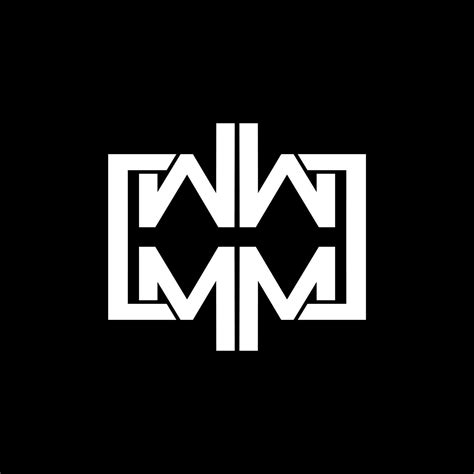 monogram logo design in rectangular shape and forms the letter m ...