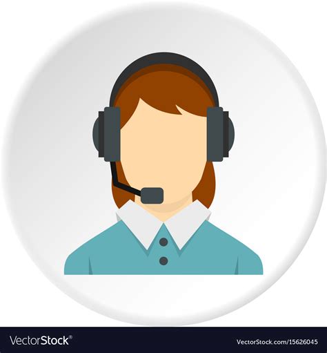 Call Center Operator With Phone Headset Icon Vector Image