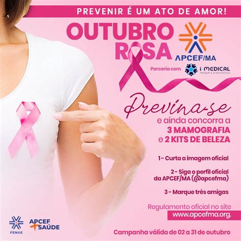 APCEF MA lança campanha Outubro Rosa Veja Regulamento Completo