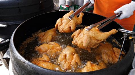 바삭함 끝판왕 장날이면 대박터지는 7000원 가마솥 옛날통닭 닭강정 Korean Fried Chicken