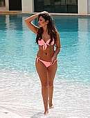 Nadia Forde In White And Pink Bikini Poolside